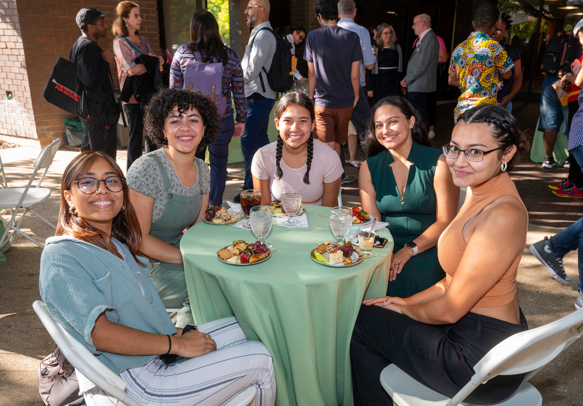 Humanities in Action students at a reception